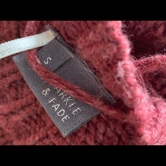 Burgundy Distressed Oversized Knit Sweater - Picture 4 of 11